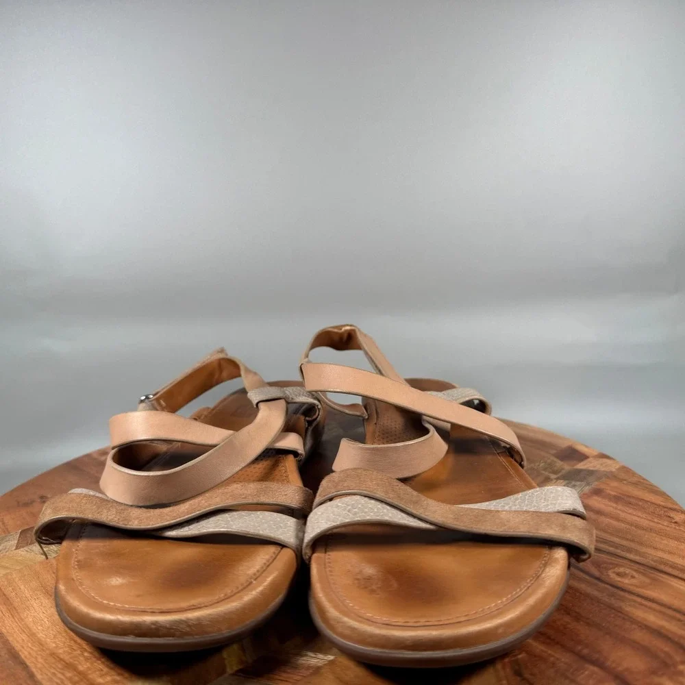FitFlop I15-481 Women Tan Leather Suede Strappy Comfort Sandals US 9 EU 41